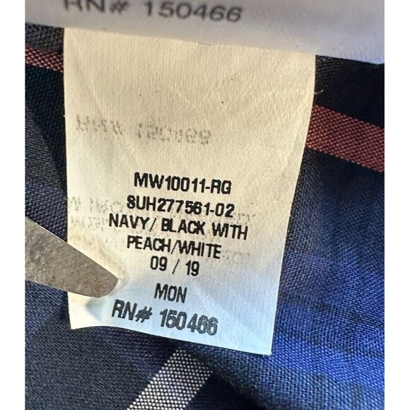 Fairlane Sons Plaid Blue Button Front Men's XL Shirt Plaid Reg Fit Wrinkle Free - Picture 7 of 9